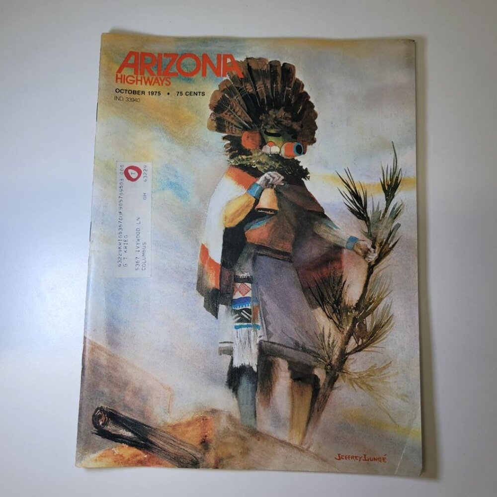 Arizona‎ Highways October 1975 Kachina Doll Copper Industry Vintage Art Barzona